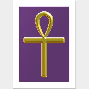 Shape Clipart: Black Ankh or Cross With Tear-shaped Loop 