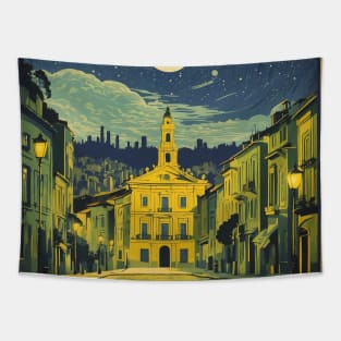 Curitiba Starry Night Brazil Vintage Tourism Travel Poster Art Tapestry