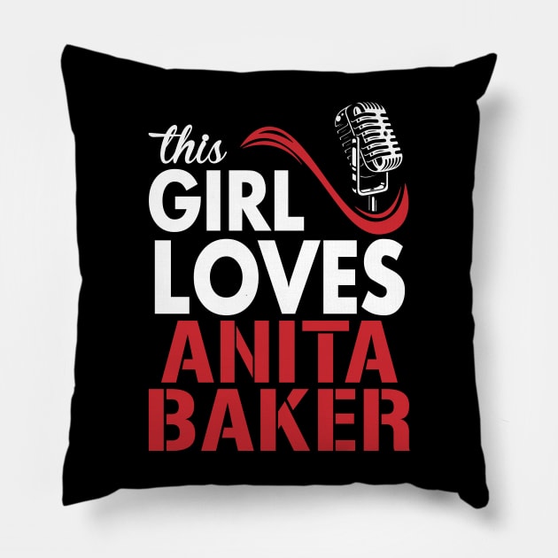 This Girl Loves Anita Pillow by Crazy Cat Style