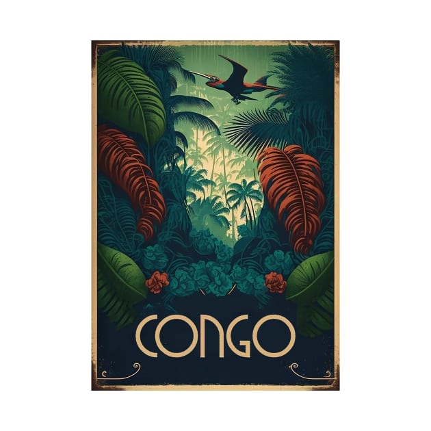 Congo Rainforest Vintage Travel Art Poster by OldTravelArt