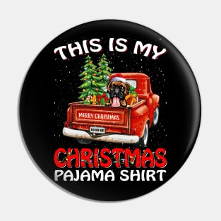 This Is My Christmas Pajama Shirt Boxer Truck Tree Pin