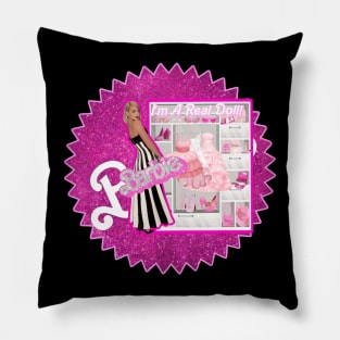 Y2k aesthetics pink fashions doll closet Pillow