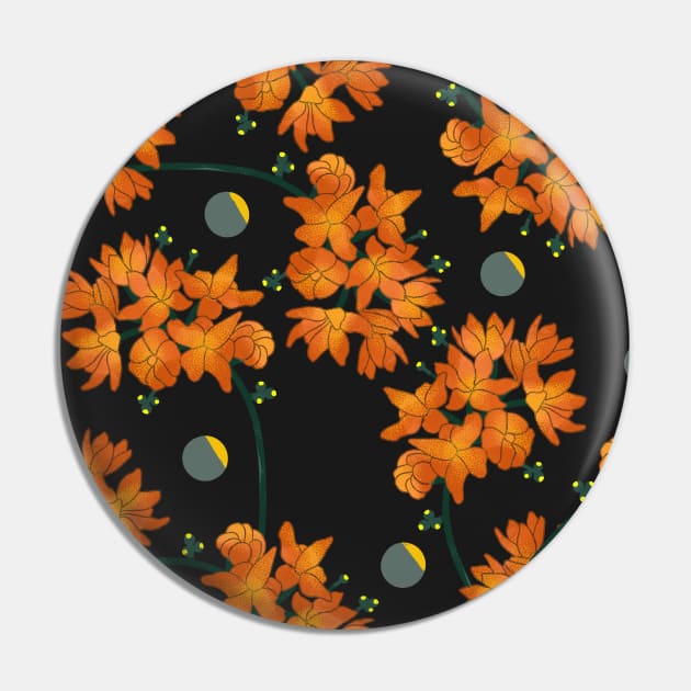 Orange botanicals Pin by Pacesyte