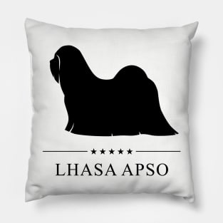 Lhasa Apso Black Silhouette Pillow