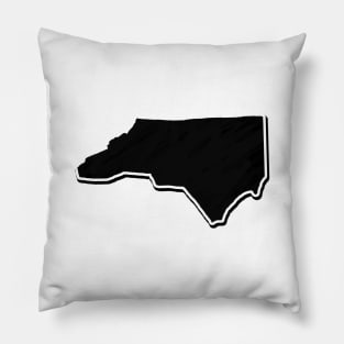 Black North Carolina Outline Pillow