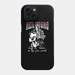 Neil Young Rockin Guitar Phone Case