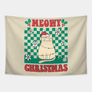 Meowy Christmas Cat Tapestry