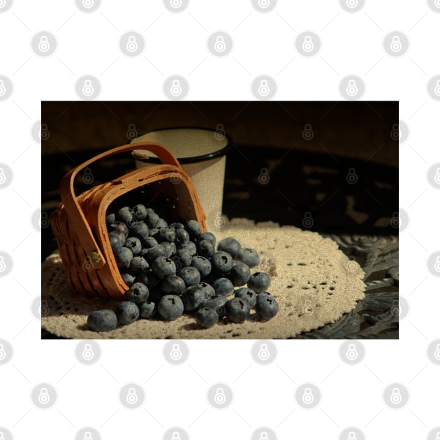 Blueberries in Basket - Old World Stills Series by ButterflyInTheAttic