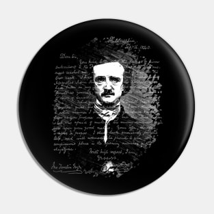 Edgar Allan Poe Portrait Letter 2 Pin