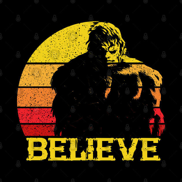 Bigfoot Believe Retro Vintage by DARSHIRTS