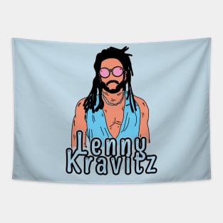 Retro Lenny Kravitz Fan Art Desain Tapestry