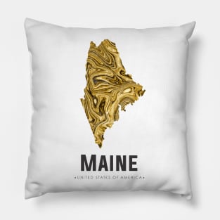 Maine state map abstract gold Pillow