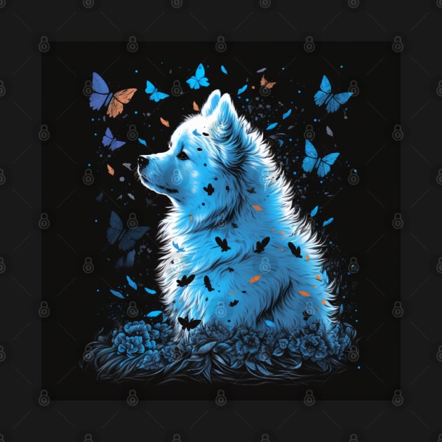 Samoyed And Butterflies by Enchanted Reverie