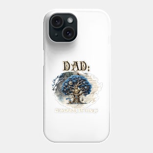 Dad: Steampunk At Heart Tree - Golden Version Phone Case