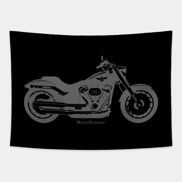 Harley Fat Boy 114 18, shadow Tapestry by MessyHighway