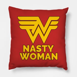 nasty woman gold Pillow