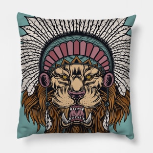 Bohemian Lion Head Dress Pillow