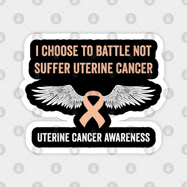 uterine cancer fighter - gynecological cancer awareness peach ribbon month Magnet by Merchpasha1