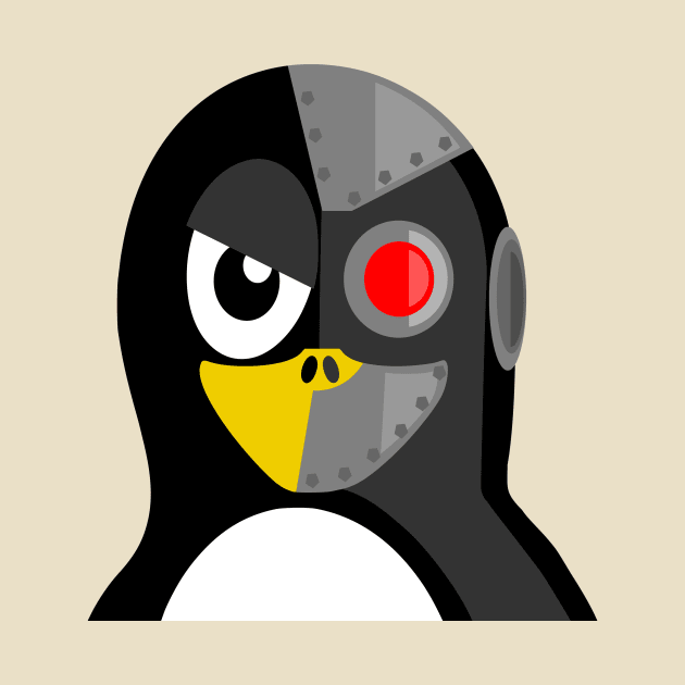 Cyborg Penguin Artwork for Blackhats and Geniuses by PatrioTEEism