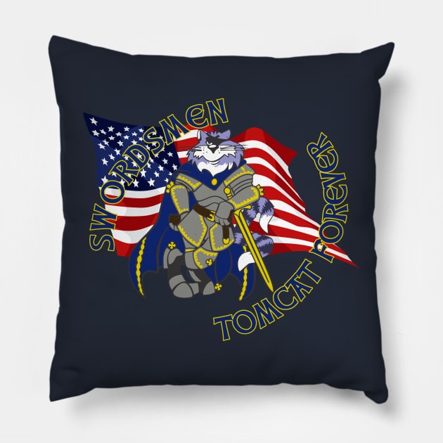 Tomcat Forever Swordsmen Pillow by MBK