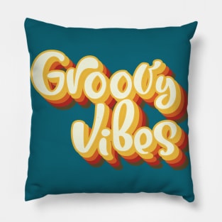 Retro Groovy Vibes Pillow