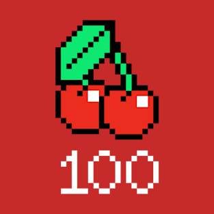 Pixel Art Arcade Cherry Power Up 100 T-Shirt