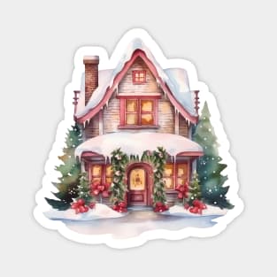 Xmas house cozy winter Magnet