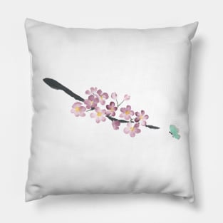 Apple blossoms, floral watercolor panting Pillow