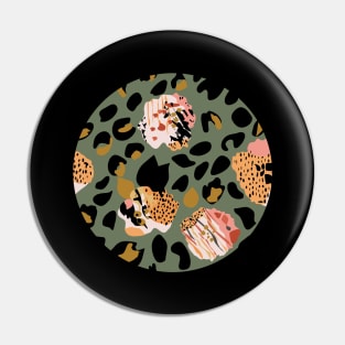 Modern abstract rose and leopard texture Pin
