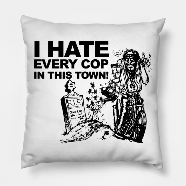 I Hate Cops Pillow by TheCosmicTradingPost