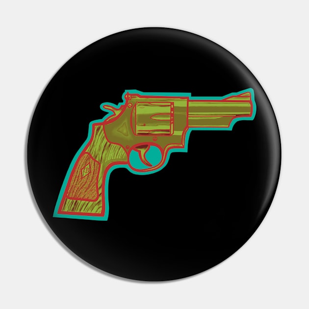.44 Magnum Revolver Pin by Art from the Blue Room