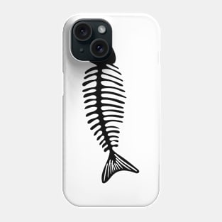 Fish Bone Black Phone Case