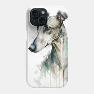 Greyhound or Grayhound Dog Watercolor Portrait Phone Case