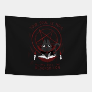 Nekonomicon Book - Dark Ritual Parody - Black Cat Magic Tapestry