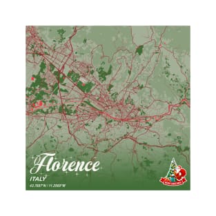 Florence - Italy Christmas Map T-Shirt