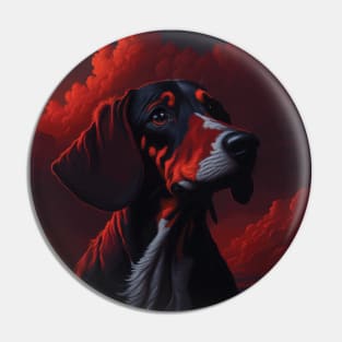 a Dachshund in the sky portrait painting Pin