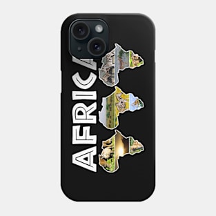 African Wildlife Continent Collage Trio Phone Case