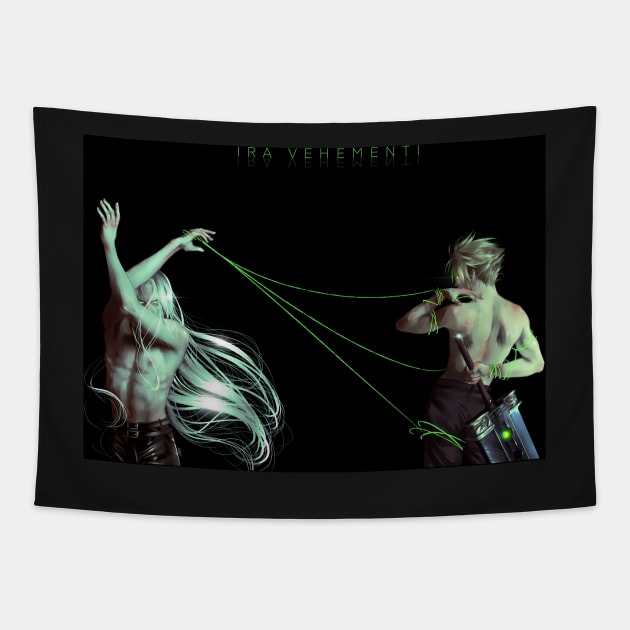 (HD adjourned) Sephiroth and Cloud Tapestry by Saoghal