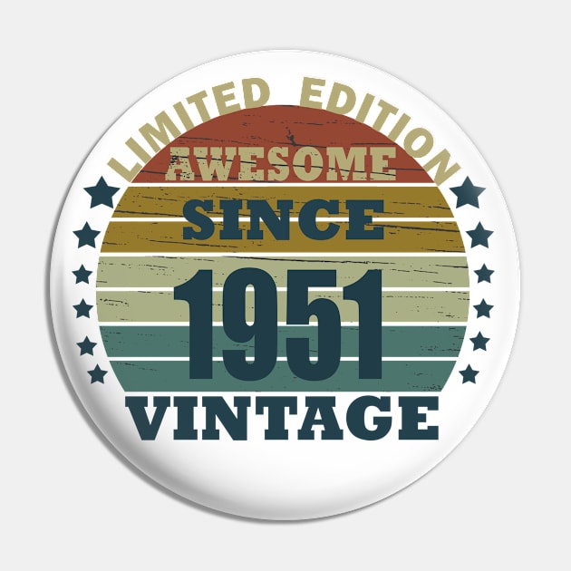 vintage 1951 birthday classic sunset Pin by omitay