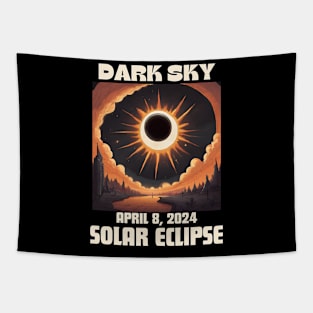 Solar Eclipse Dark sky 2024 Tapestry