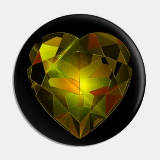 Yellow Heart Gemstone Pin