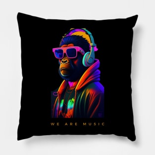 We are music , funny cute gorilla graphic design artwork Pillow