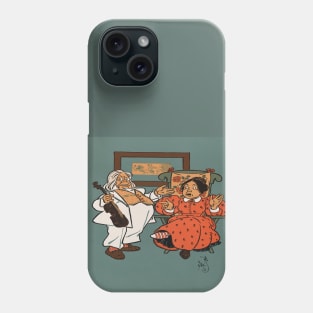 Men with violin-street artist. Phone Case