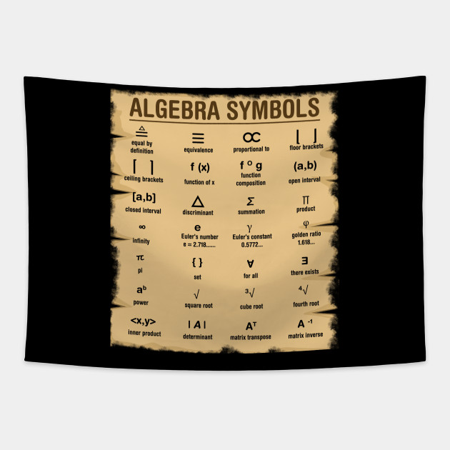 Algebra Symbols Math Algebra Tapestry Teepublic