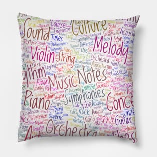 Melody Music Orchestra Silhouette Shape Text Word Cloud Pillow