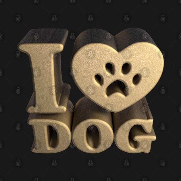 3D I Love Dog - Sand2 by 3DMe