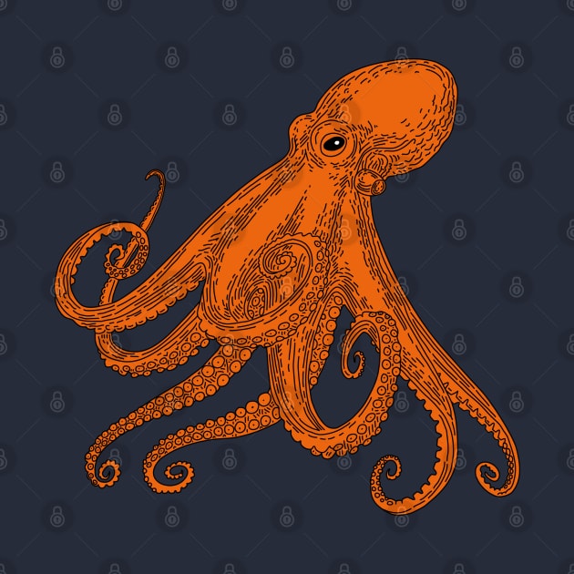 Orange Octopus Marine Life by IndigoLark