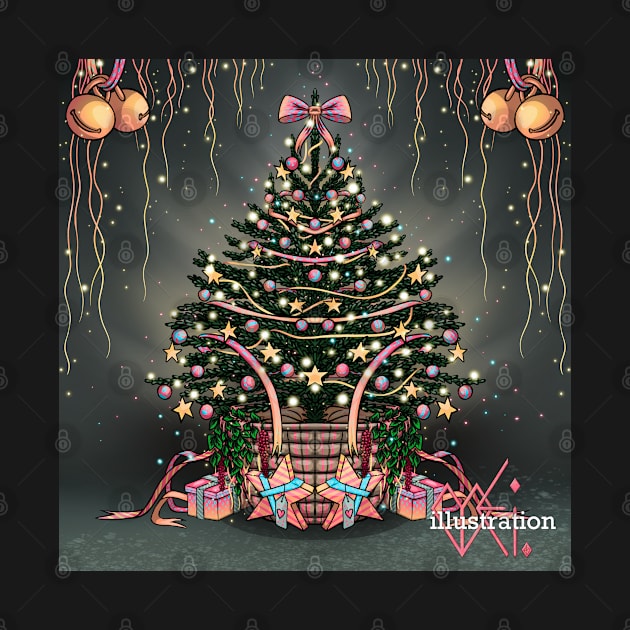 Christmas decorations tree by Mei.illustration