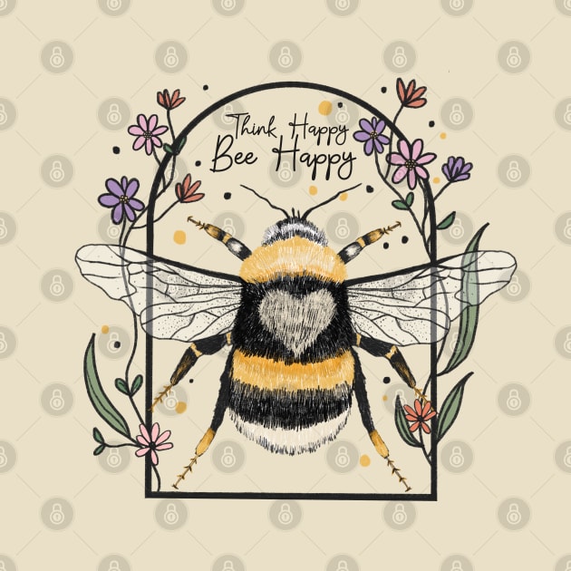 Think Happy, Bee Happy by Erin Decker Creative