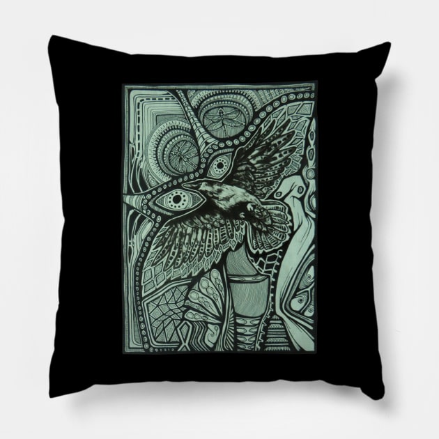 Abstract Flying Bird Pillow by AndersHoberg